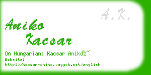 aniko kacsar business card